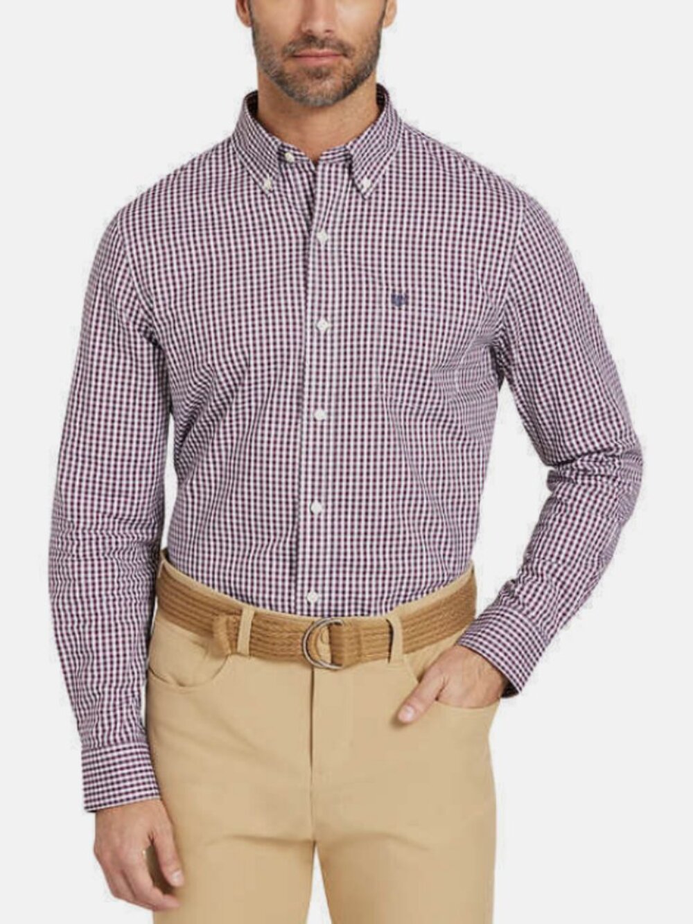 Chaps Men's Easy Care Button-Down Shirt Regular Fit Stretch Fabric SIZE XXL RED